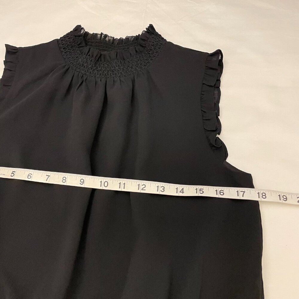 J. Crew Sleeveless Blouse Ruffled Smocked Neck and Waist - Picture 9 of 12